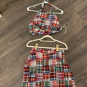 2 piece plaid set